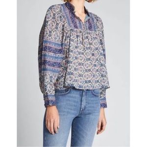 SEA New York Verbena Floral-print Fil Coupé Cotton-blend Voile Blouse